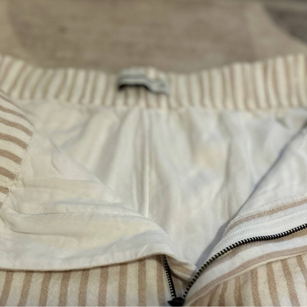 Abercrombie & Fitch Striped Tan Women’s Linen Blend lined Pant size:Sr - Picture 10 of 13